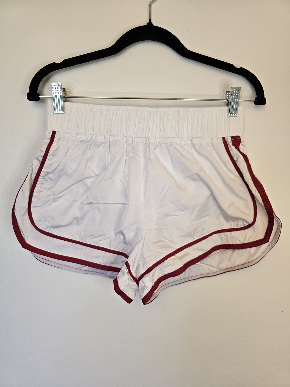 AS Revival White Shorts with Red Trim - Women's Athletic Shorts